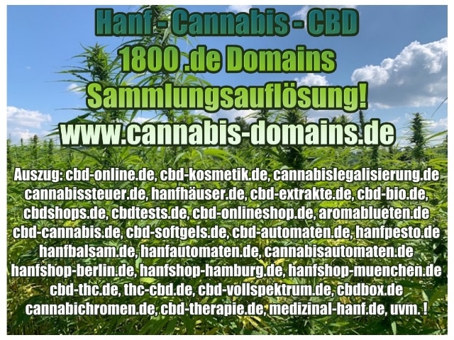 Sammlungsauflösung: Hanf-, Cannabis-, CBD- Domain-Pakete zum Sonderpreis!