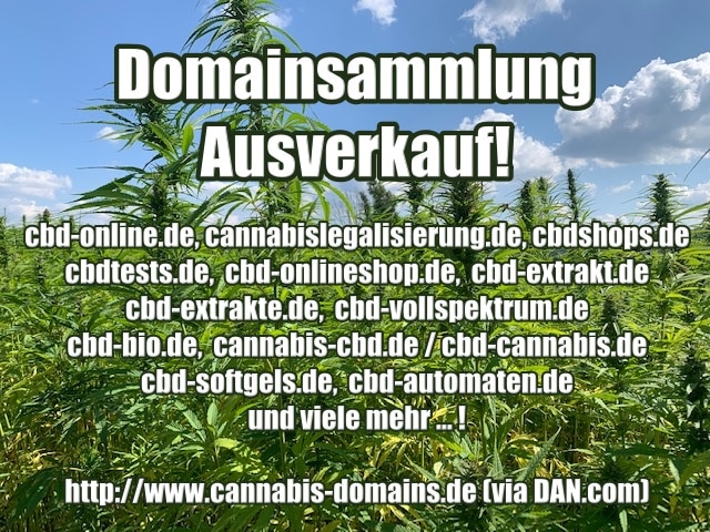 Cannabis-, Hanf- und CBD-Domain Sammlung Auflösung Portfolio Verkauf
