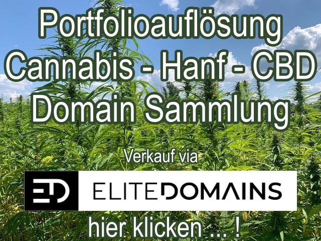Auflösung größtes deutsches (.de) Cannabis-, Hanf-, CBD-Domain Portfolio