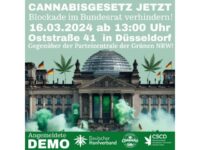 Cannabisgesetz (CanG) jetzt - Demo am 16.03.24 in Düsseldorf!