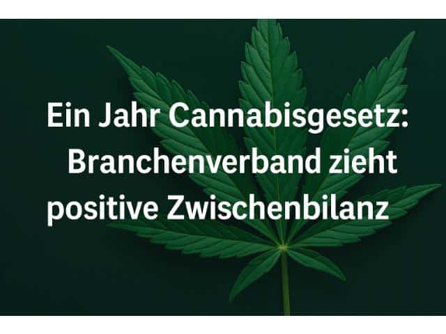 Ein Jahr Cannabisgesetz: Branchenverband zieht positive Zwischenbilanz