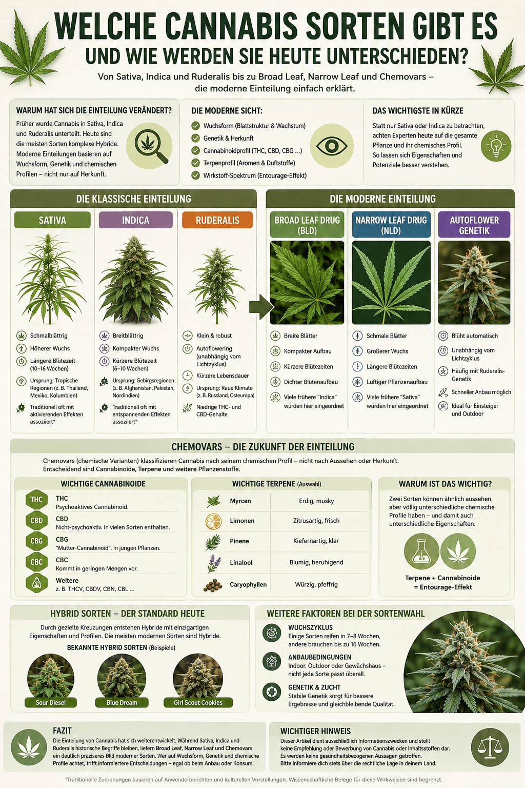 Welche Cannabis Sorten gibt es und wie werden sie heute unterschieden?
