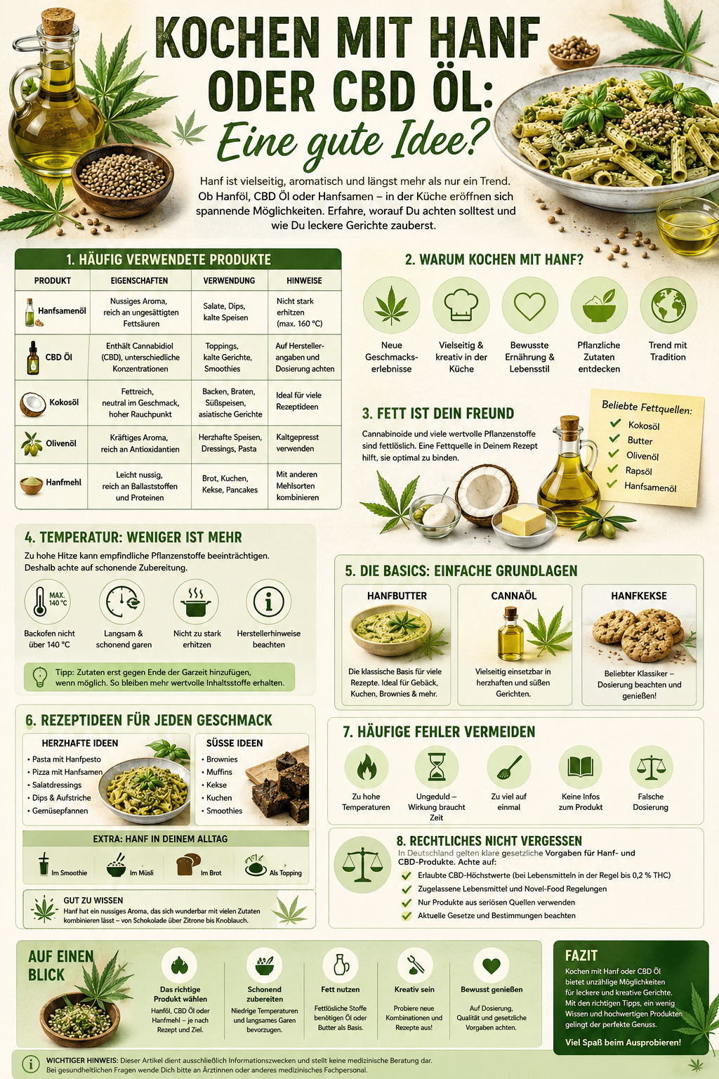 Kochen mit Hanf oder CBD Öl: Eine gute Idee?