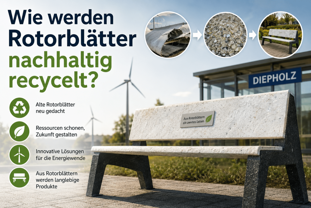 Wie werden Rotorblätter nachhaltig recycelt?