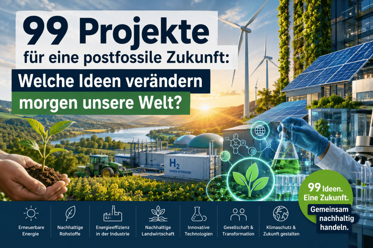 99 Projekte für eine postfossile Zukunft: Welche Ideen verändern morgen unsere Welt?