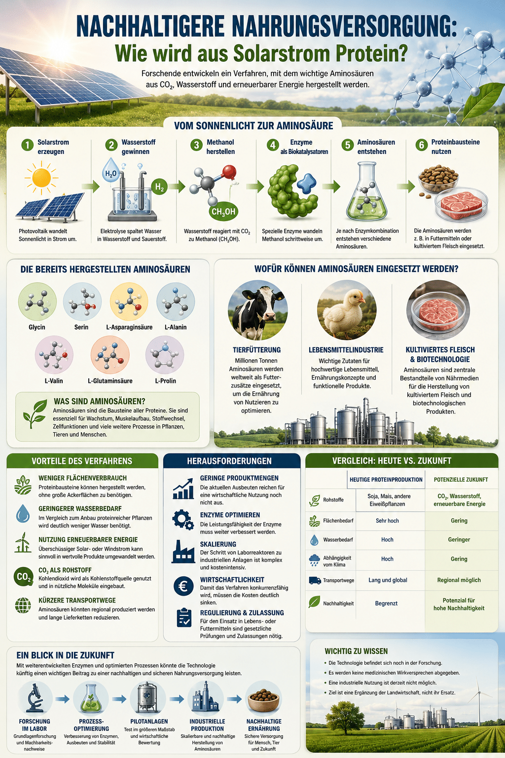 Nachhaltigere Nahrungsversorgung: Wie wird aus Solarstrom Protein?