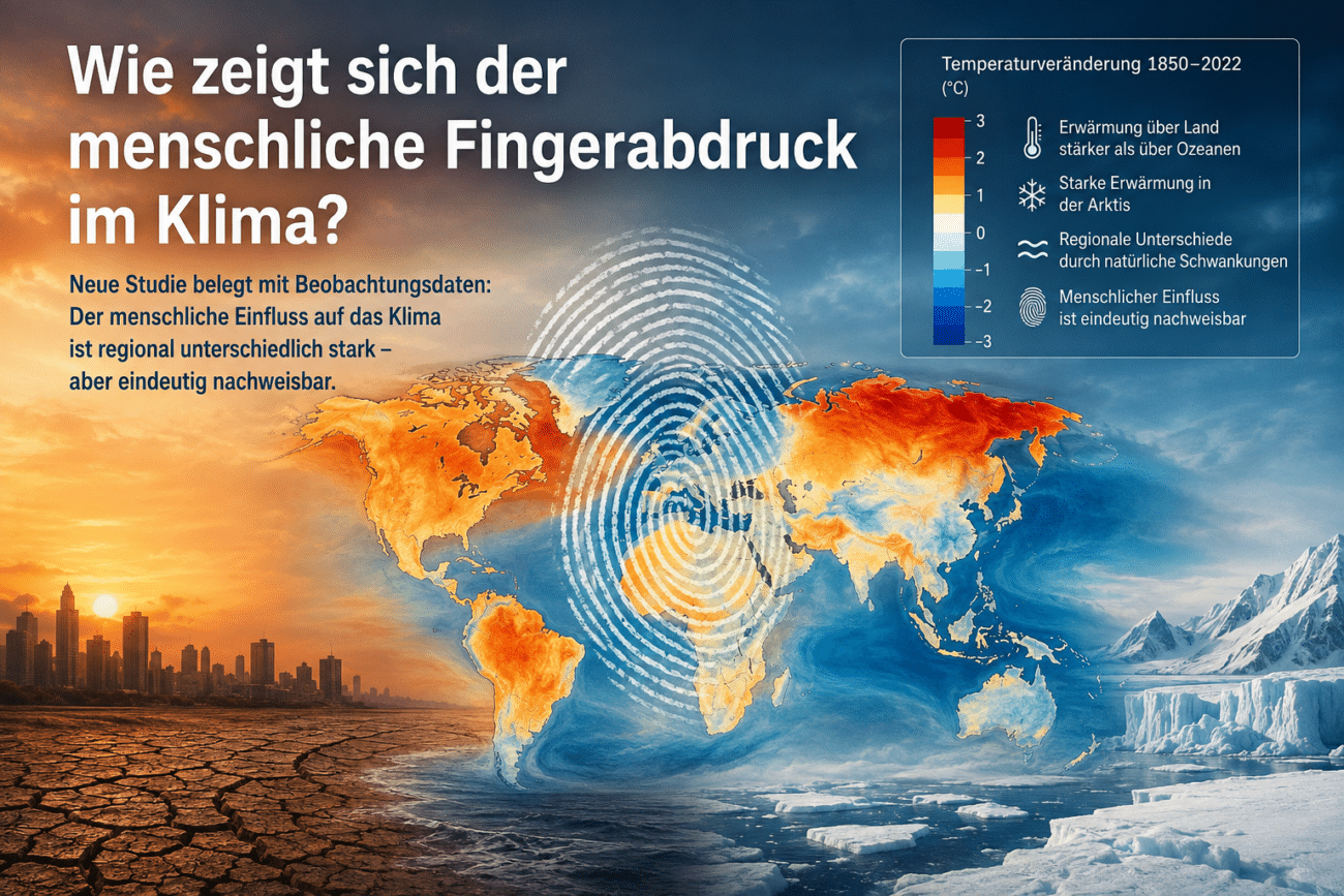 Eine neue Klimastudie weist den menschlichen Fingerabdruck der Erwärmung regional in Beobachtungsdaten nach und zeigt zugleich Modellabweichungen.