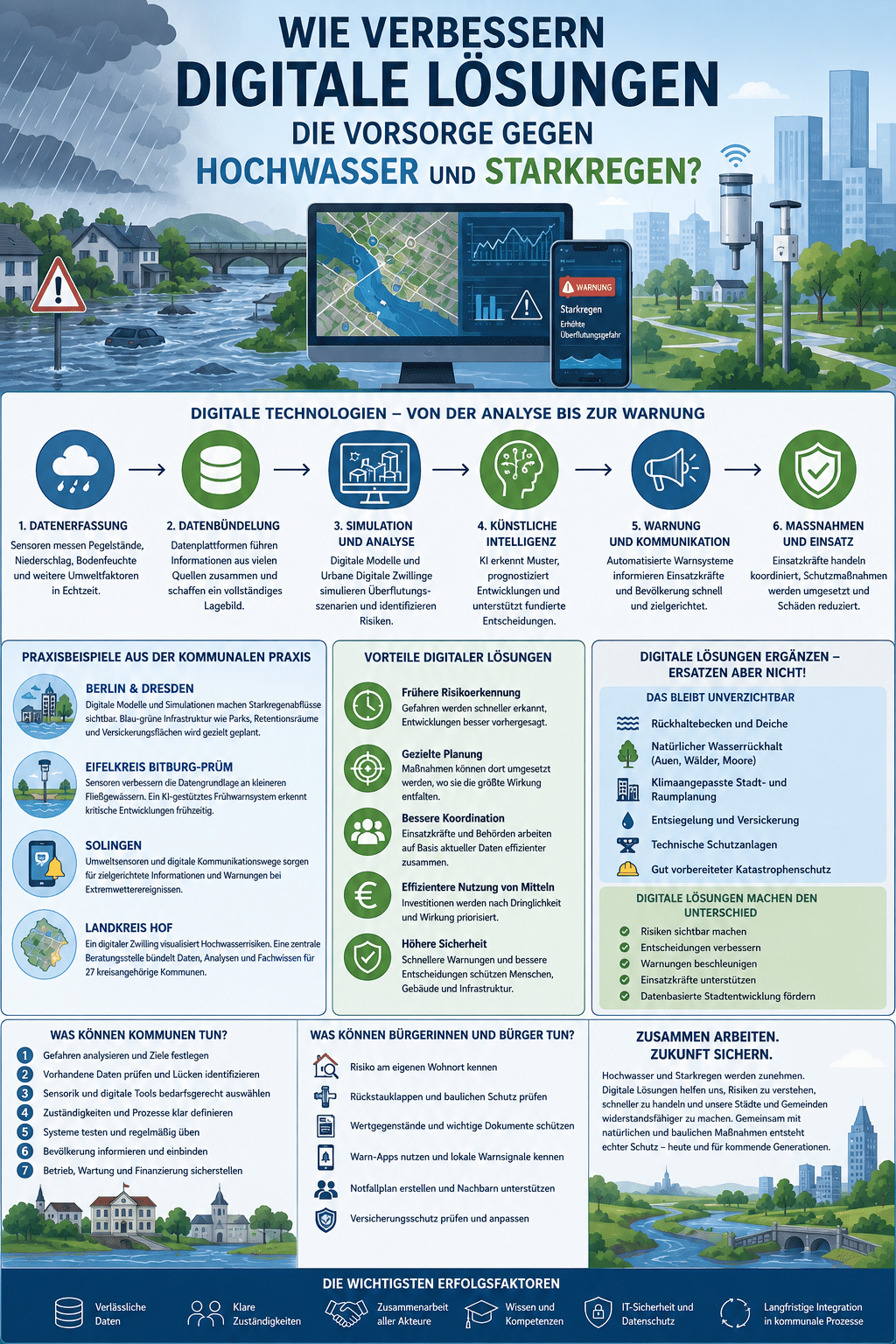 Wie verbessern digitale Lösungen die Vorsorge gegen Hochwasser und Starkregen?