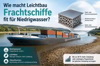 Wie macht Leichtbau Frachtschiffe fit für Niedrigwasser?
