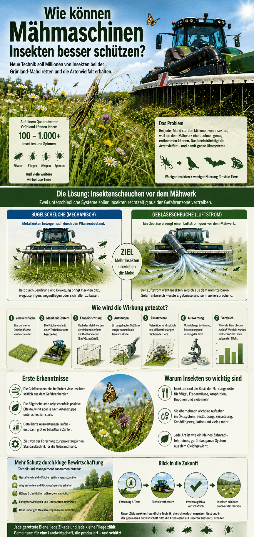 Wie können Mähmaschinen Insekten besser schützen?