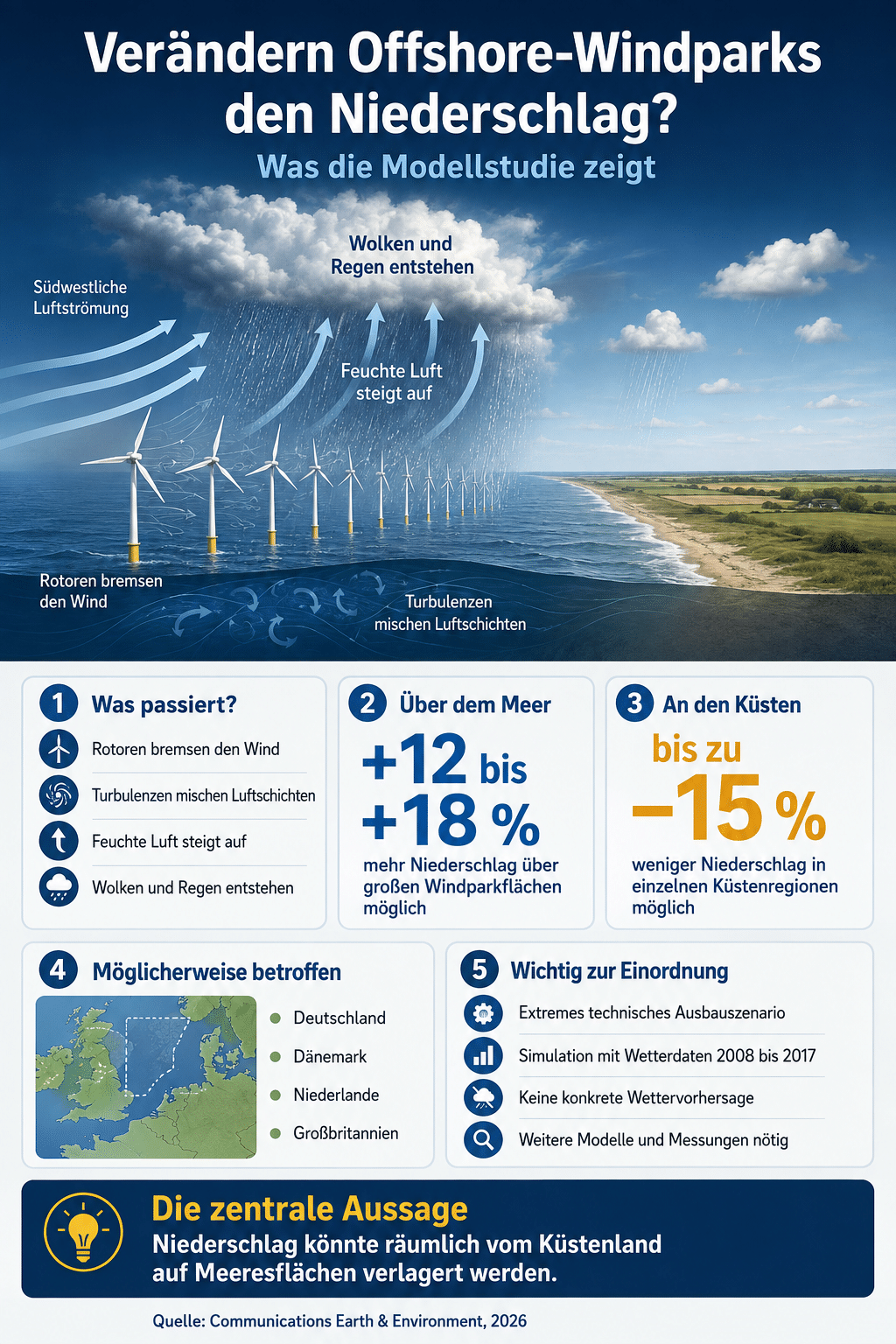 Verändern Offshore-Windparks den Niederschlag?