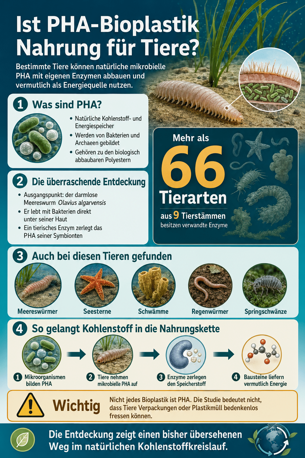 Ist PHA-Bioplastik Nahrung für Tiere?