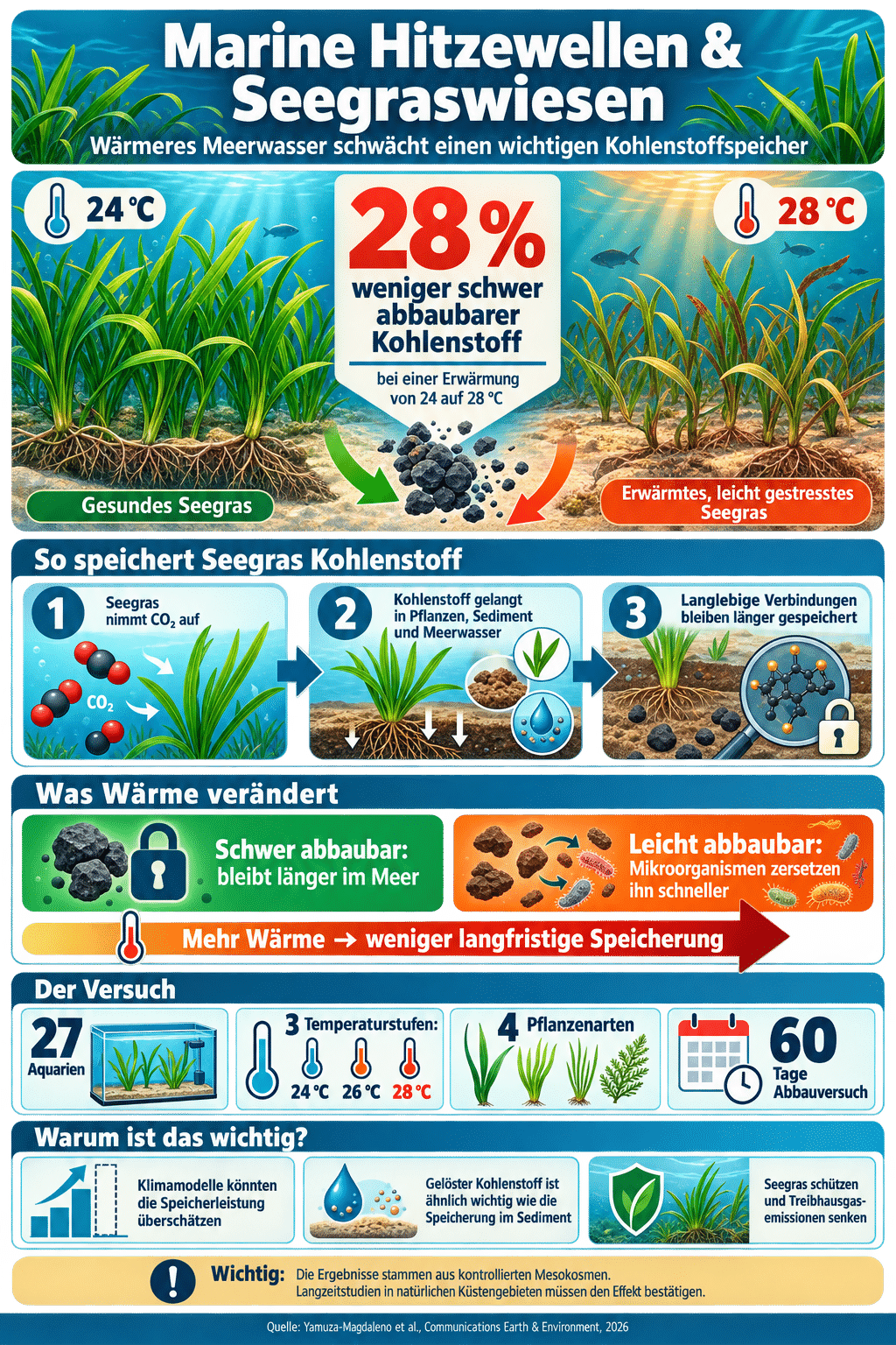 Schwächen marine Hitzewellen Seegraswiesen?