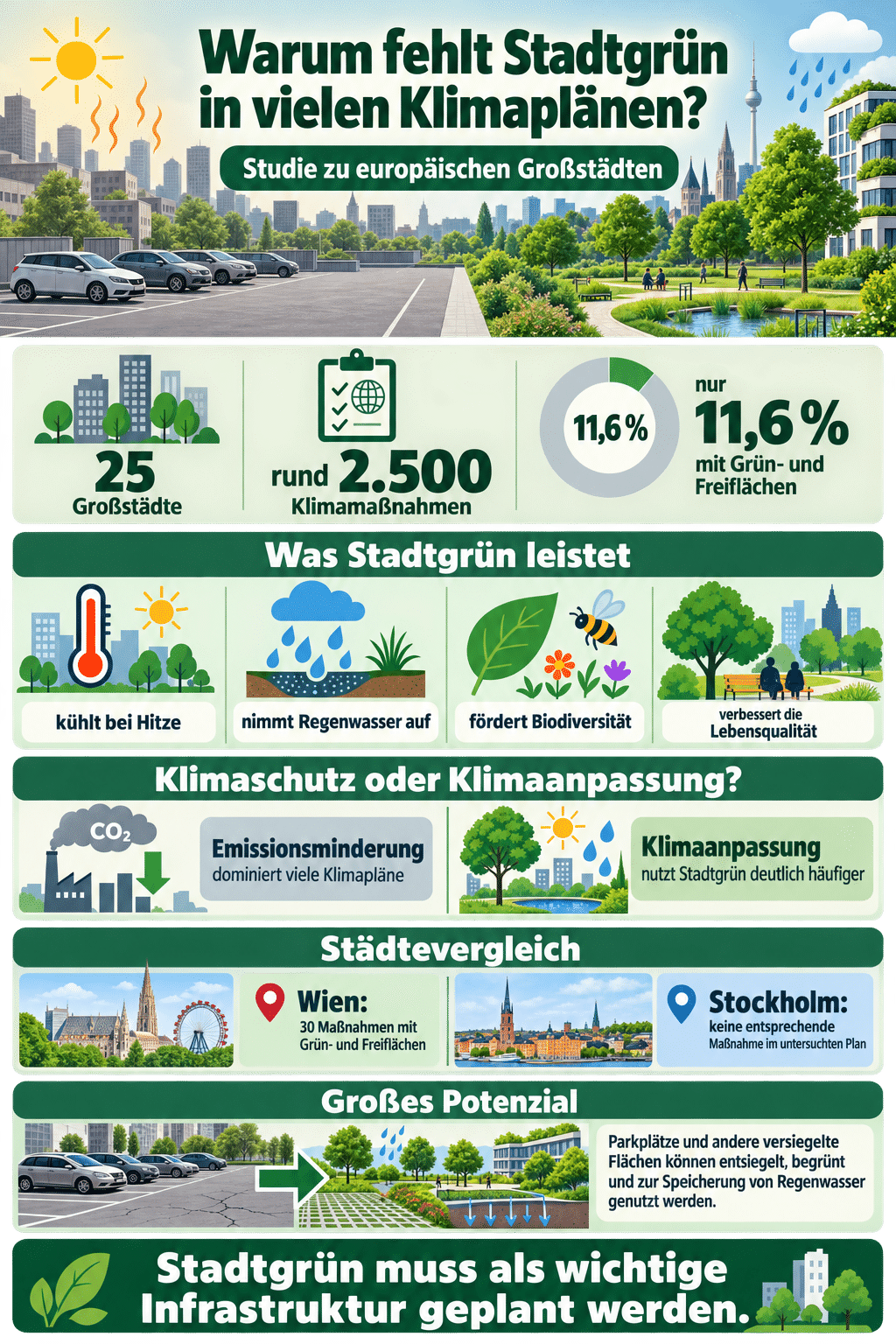 Warum fehlt Stadtgrün in vielen Klimaplänen?