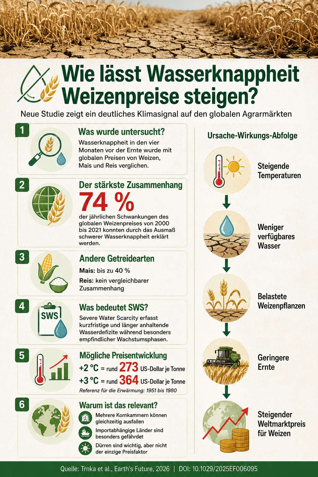 Wie lässt Wasserknappheit Weizenpreise steigen?