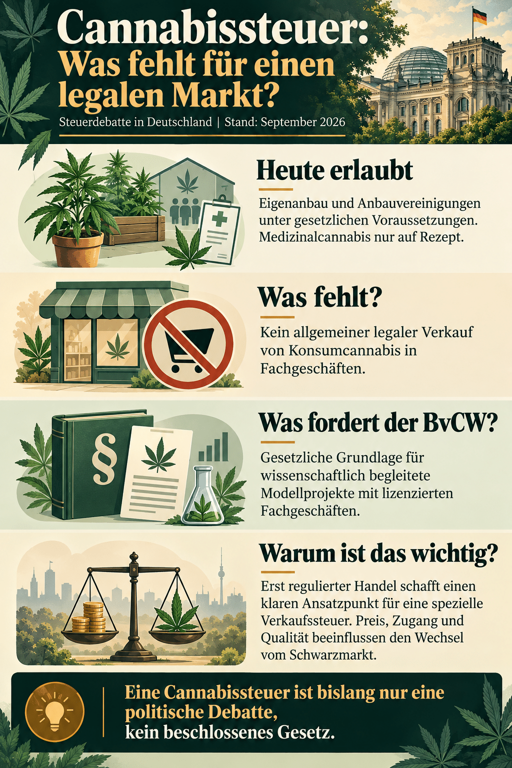Cannabissteuer: Wie soll sie ohne Fachgeschäfte funktionieren?