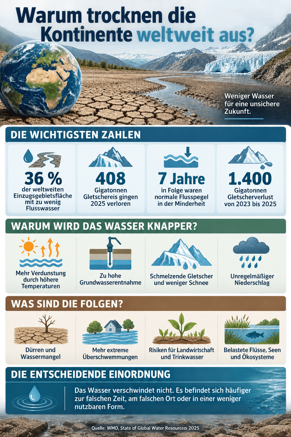 Warum trocknen die Kontinente weltweit aus?