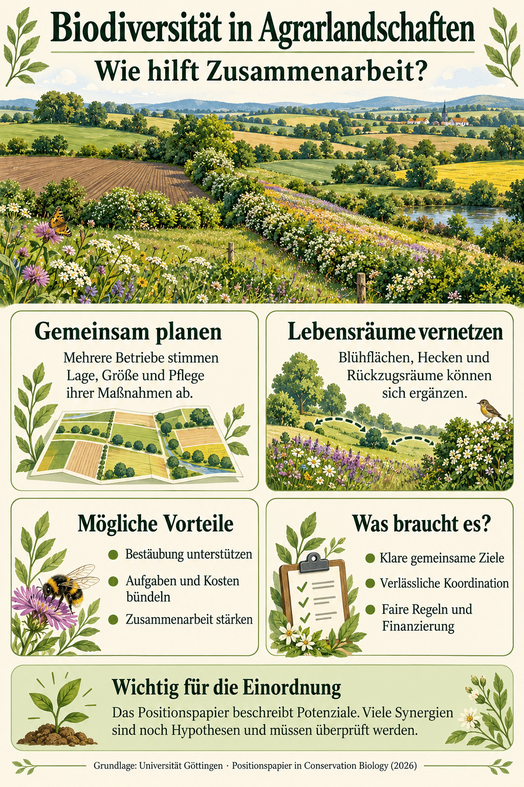 Wie können Kooperationen die Biodiversität in Agrarlandschaften fördern?