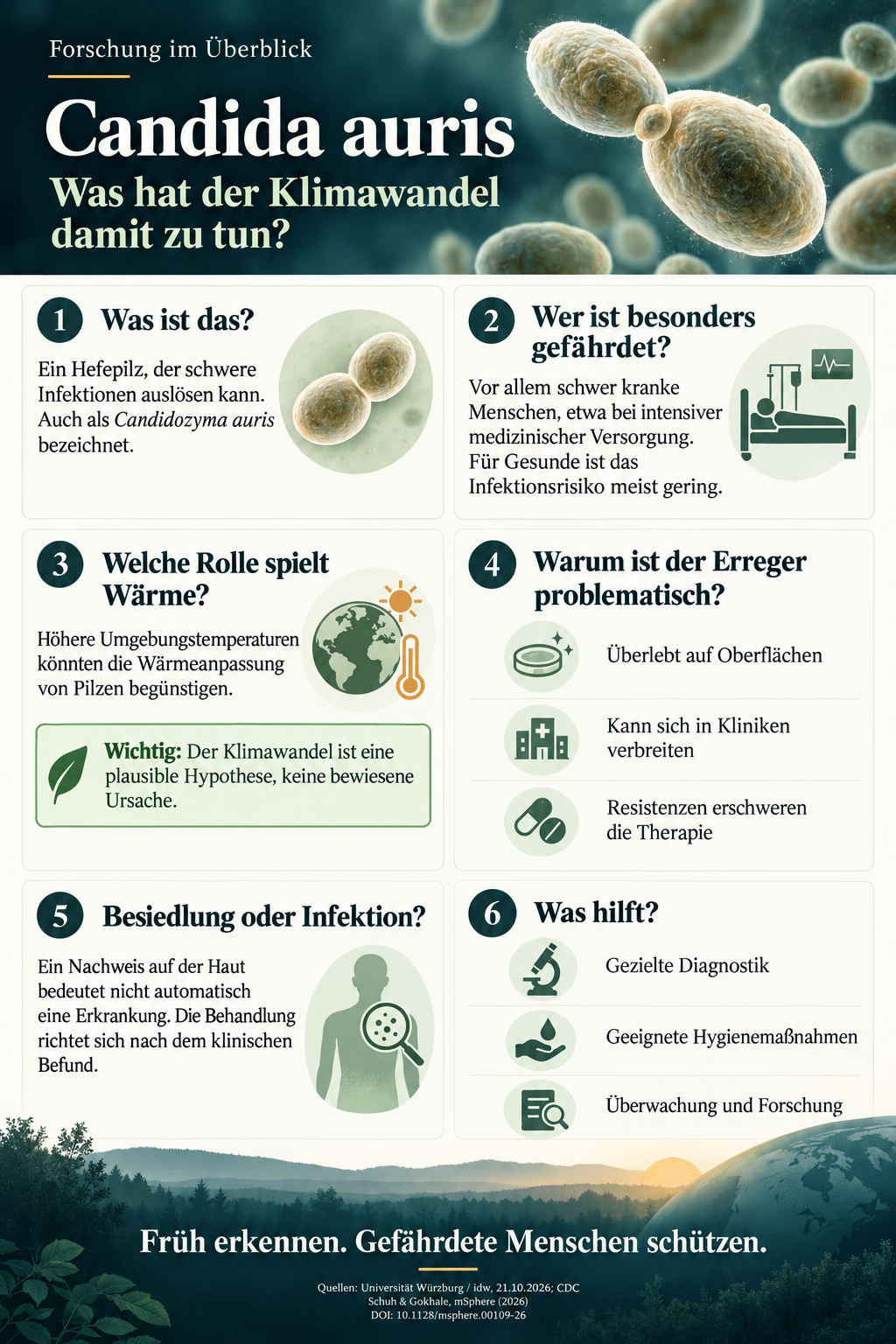 Candida auris: Fördert der Klimawandel gefährliche Pilze?