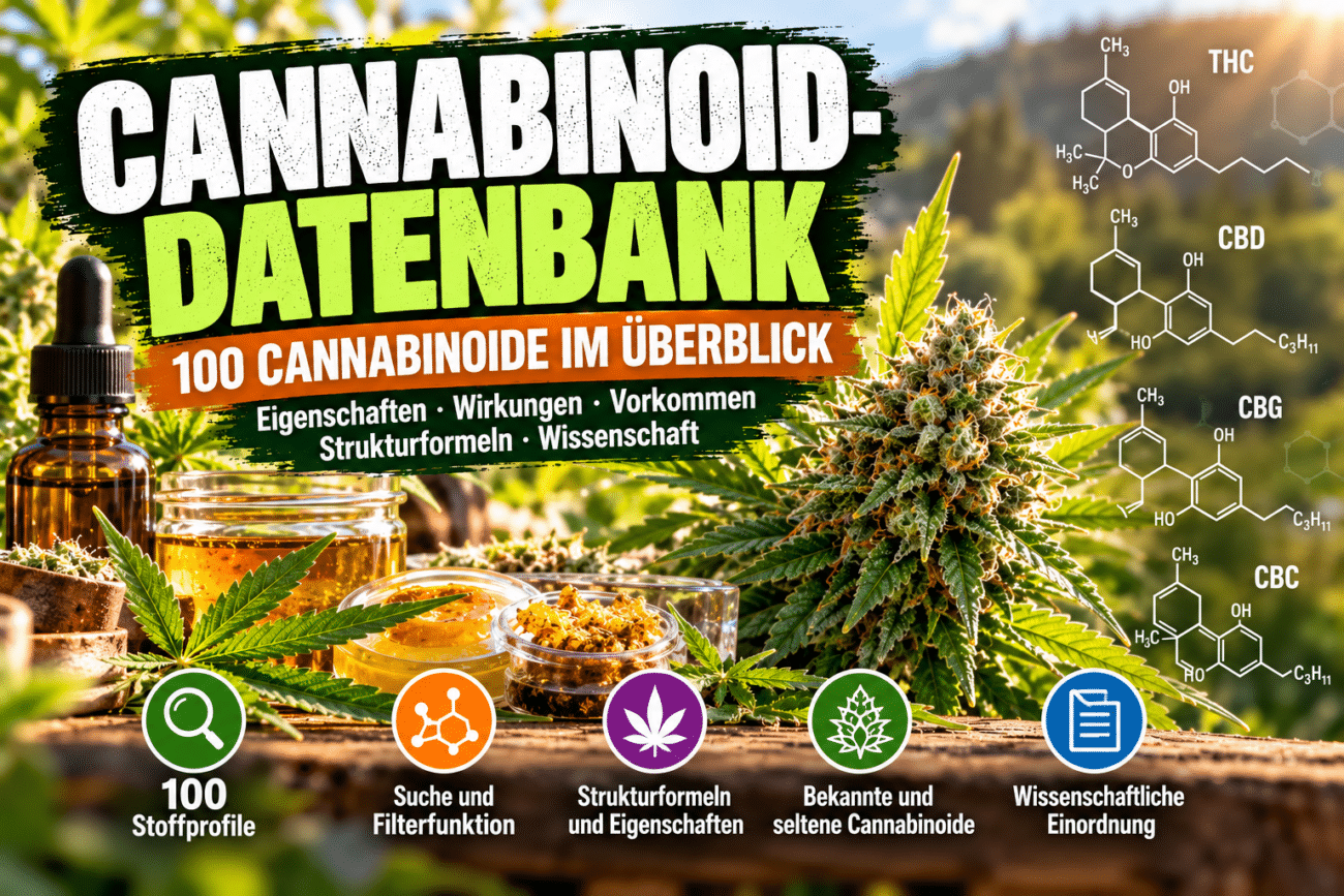 Cannabinoid-Datenbank: 100 Cannabinoide im Überblick