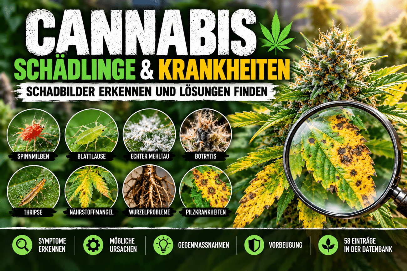 Cannabis-Schädlinge und Krankheiten erkennen: die große Datenbank
