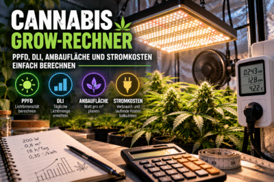 Cannabis Grow-Rechner: PPFD, DLI und Stromkosten berechnen
