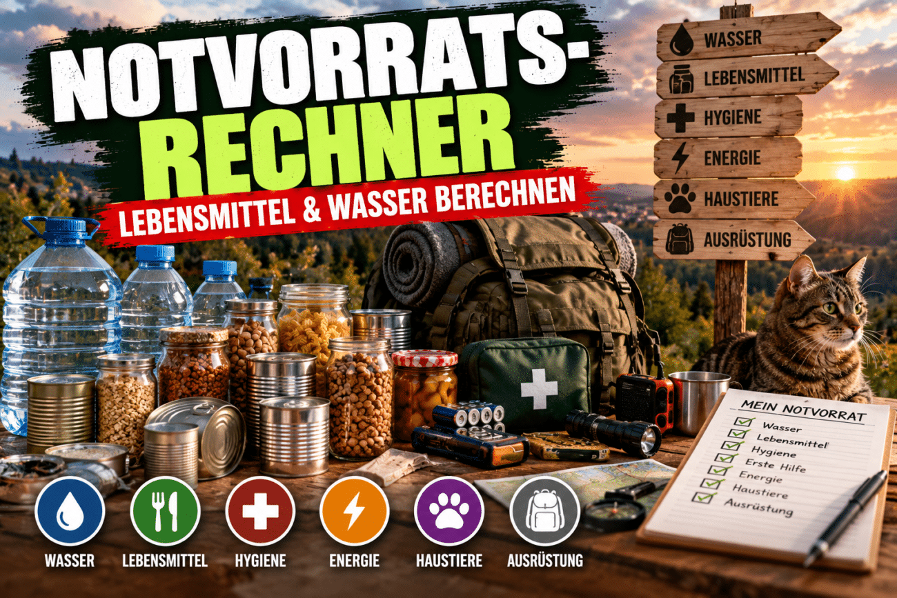 Notvorrats-Rechner: Wie viele Lebensmittel und wie viel Wasser brauchst du für den Ernstfall?