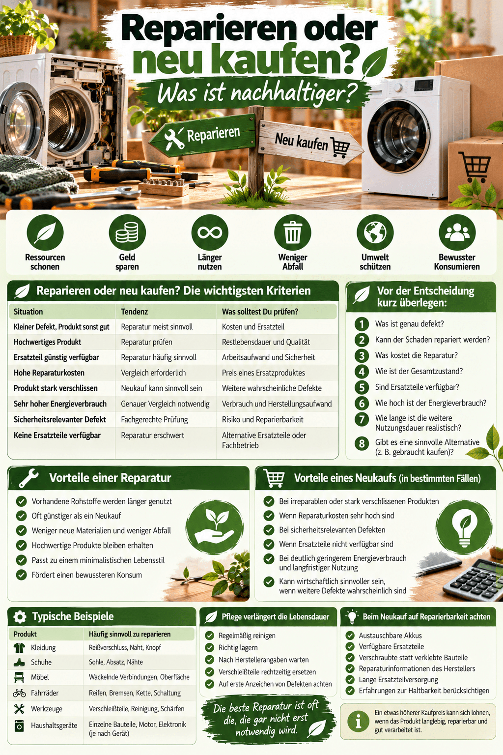 Reparieren oder neu kaufen: Was ist nachhaltiger?