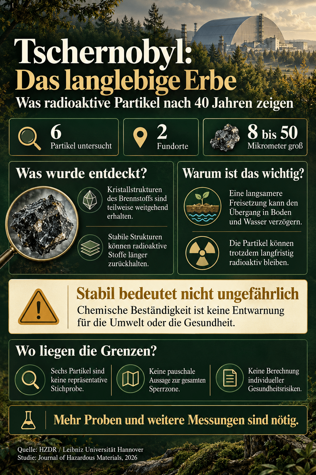 Tschernobyl: Warum bleiben radioaktive Partikel stabil?