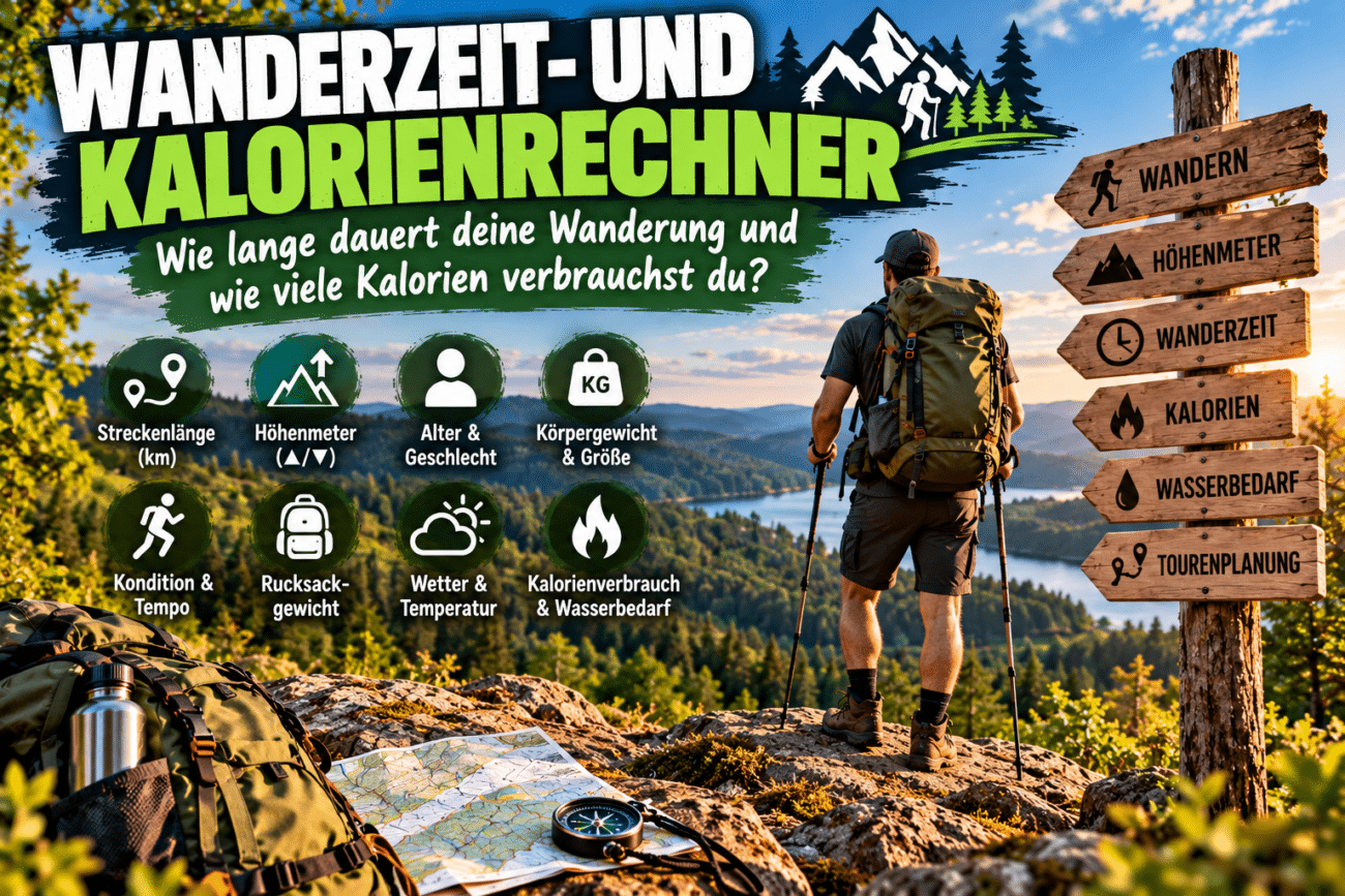 Wanderzeit- und Kalorienrechner mit Höhenmetern